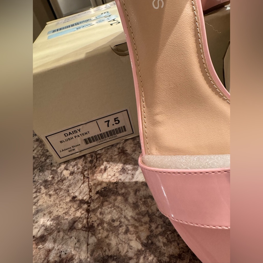 Adams Pink Ankle Strap Block Heels - Picture 5 of 6